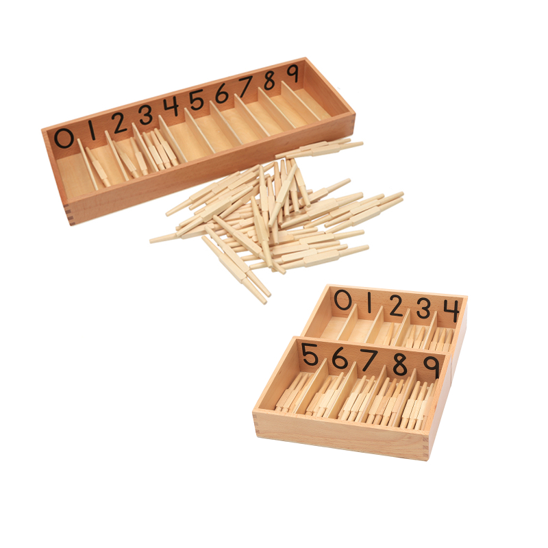 Woodworking For Kids - Montessori Materiały Matematyczne Drewniane Wałki Pudełko