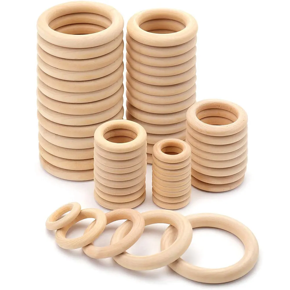Woodworking Joint Types - Niedokończone, pełne, drewniane pierścienie 15-100MM, pierścienie