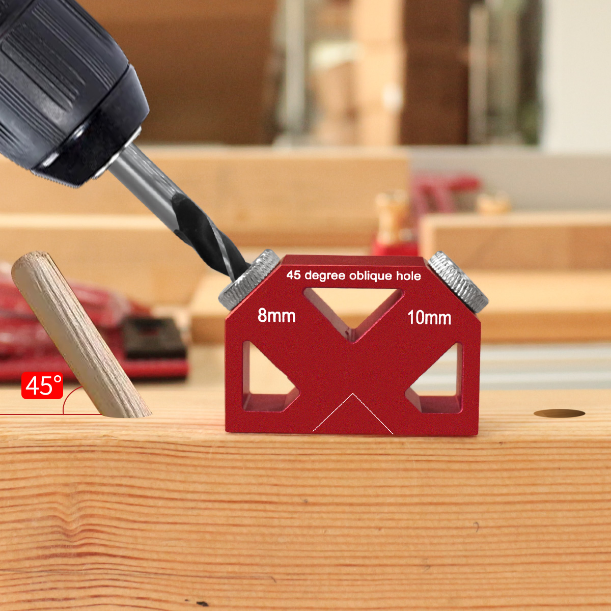 Woodworking Hacks - 45 ° Pozycjoner do wiercenia pod