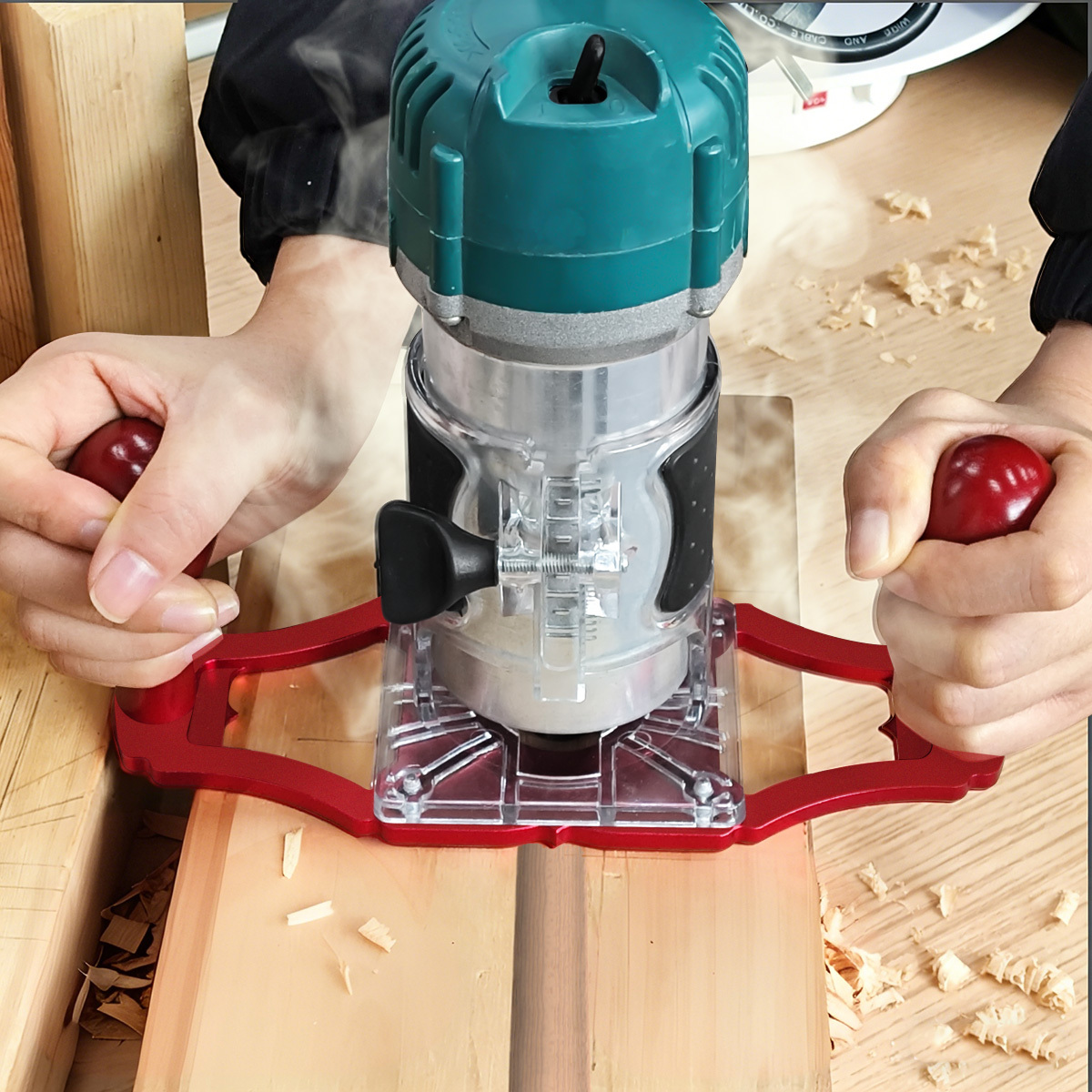 Woodworking And Carpentry - Podstawa frezarki z uchwytami i wskaźnikiem