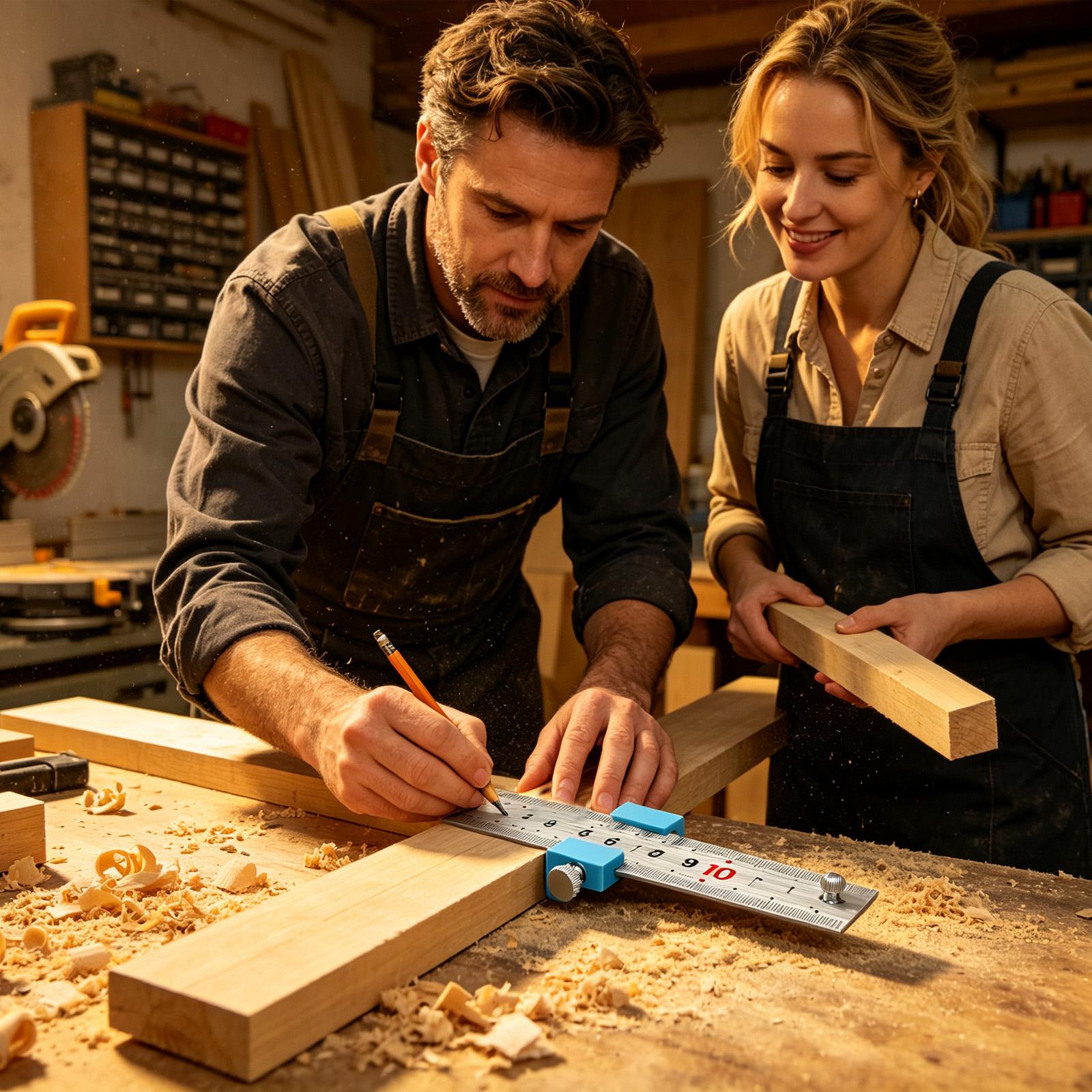 Woodworking And Carpentry - Narzędzia stolarskie Liniał stolarski Miarka do