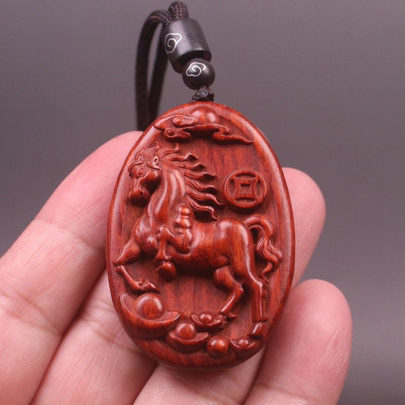Woodworking Horse - Czerwone drzewo sandałowe Zodiak Drewno rzeźbione